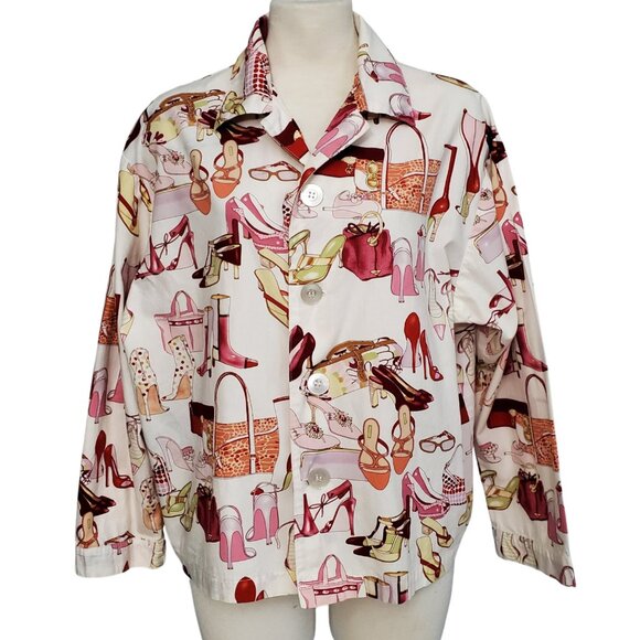 The Cat’S Pajamas Other - The Cat's Pajamas Novelty Print Top Shoes & Handbags Motif 100% Cotton Size S